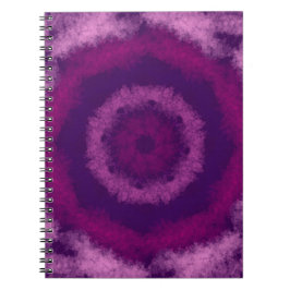 Caderno Espiral círculos cor-de-rosa e roxo concêntricos