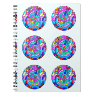 Caderno Espiral círculos de amores hippie