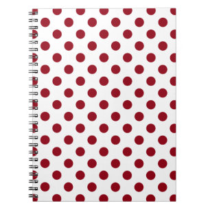 Caderno Espiral Círculos de Bolinhas Vermelhas