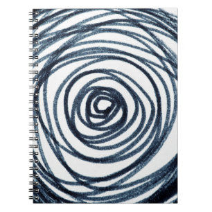 Caderno Espiral Círculos desenhados à mão, padrão espiral com