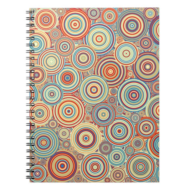 Caderno Espiral Círculos distribuídos por cores abstrato Generic A (Frente)