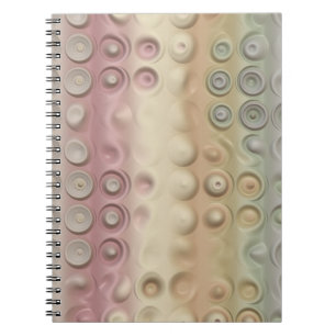 Caderno Espiral Círculos e listras cremosos Pastel Funky
