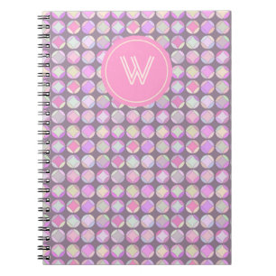 Caderno Espiral Círculos e teste padrão personalizados dos
