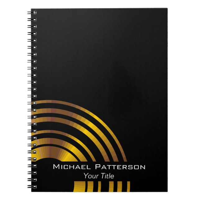 Caderno Espiral Círculos executivos modernos personalizados (Frente)