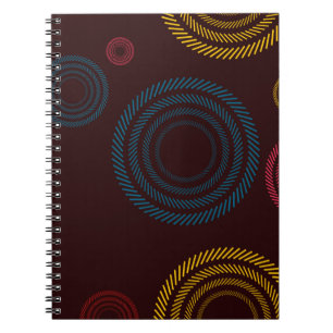 Caderno Espiral Círculos legal, coloridos, de tendências