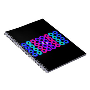 Caderno Espiral Círculos neon