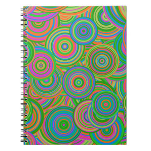 Caderno Espiral círculos retro