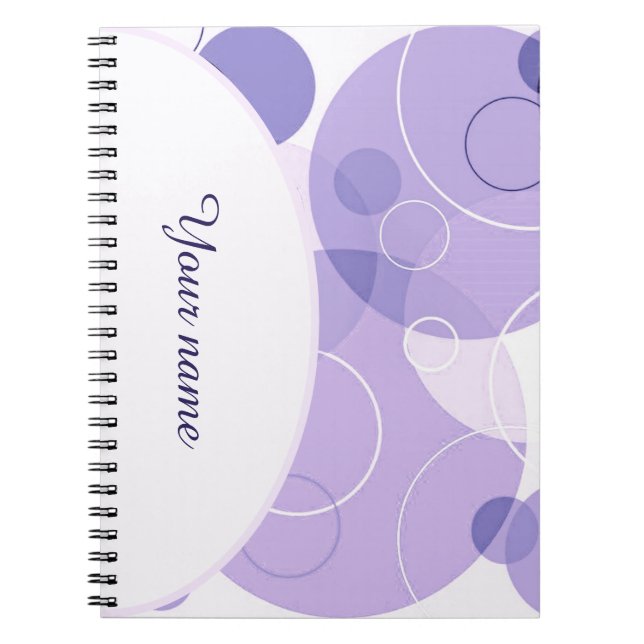 Caderno Espiral Círculos roxos personalizados (Frente)