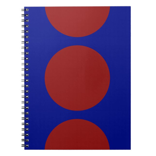 Caderno Espiral Círculos vermelhos em azul (Frente)