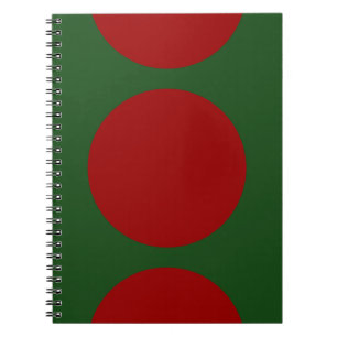 Caderno Espiral Círculos vermelhos no notebook verde