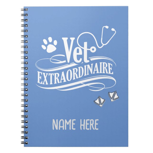 Caderno Espiral Cirurgião Veterinário Personalizado Extraordinário (Frente)