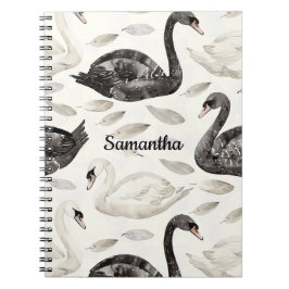 Caderno Espiral Cisnes brancas pretas