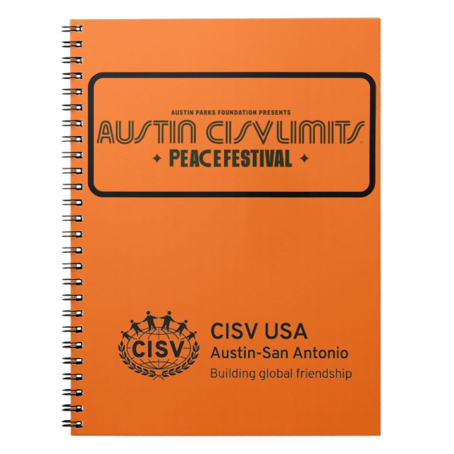 Caderno Espiral CISV Austin CISV limita o notebook de paz (Frente)