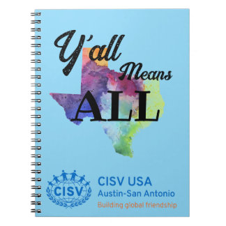 Caderno Espiral CISV Austin "Y'all Significa Tudo"