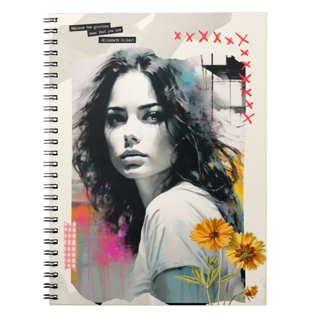 Caderno Espiral Citação: Abrace a gloriosa bagunça que você é (Frente)