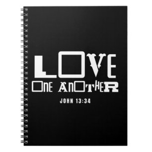 Caderno Espiral Citação Bíblica Inspiradora Ame Uns aos Outros