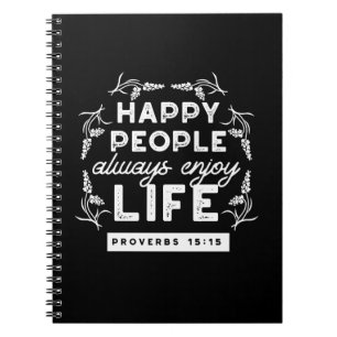 Caderno Espiral Citação Cristã Inspiradora de Provérbios 15:15