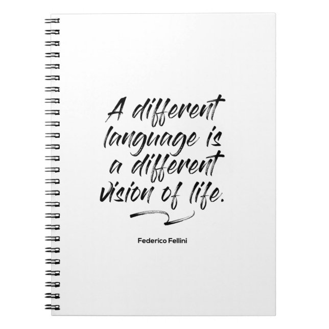 Caderno Espiral Citação da Língua Federico Fellini - Notebook (Frente)