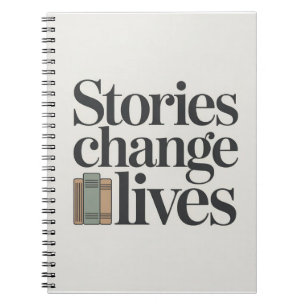 Caderno Espiral Citação de Amante de Livros Histórias Mudam Vidas