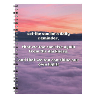 Caderno Espiral Citação de Encorajamento Positivo do Empath Shine