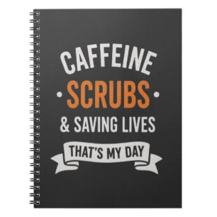 Caderno Espiral Citação de Enfermeira que Salva Vidas com Café
