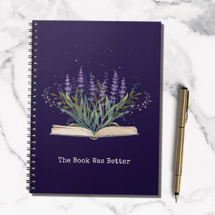 Caderno Espiral Citação de Flor de Lavanda Crescendo de Leitura de