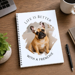 Caderno Espiral Citação de foto do Bulldog Francês