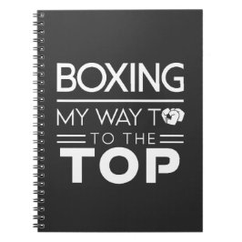 Caderno Espiral Citação de Motivação de Boxe Tipografia Minimalist