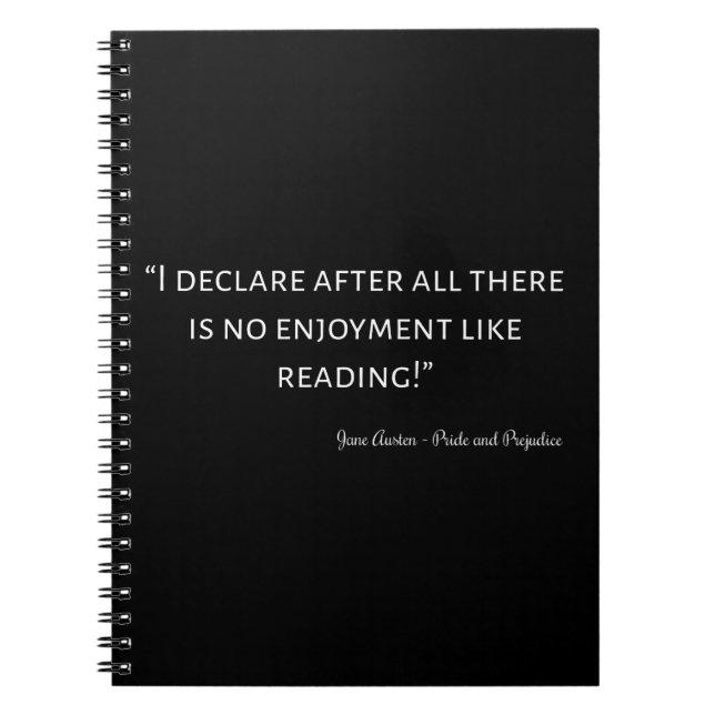 Caderno Espiral Citação de Orgulho e Preconceito III (Frente)