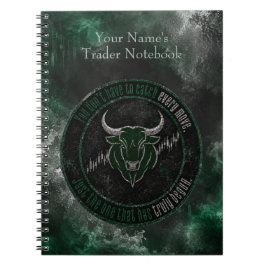 Caderno Espiral Citação de Temporização do Touro Esmeralda Fumê De