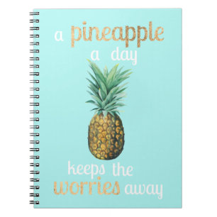 Caderno Espiral Citação de Vida do Pineapple