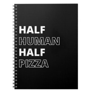 Caderno Espiral Citação Divertida de Comida Metade Humano Metade P