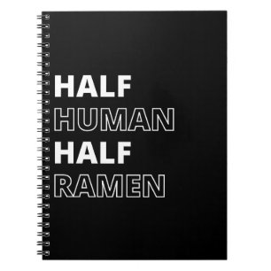 Caderno Espiral Citação Divertida de Comida Metade Humano Metade R