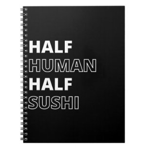 Caderno Espiral Citação Divertida de Comida Metade Humano Metade S