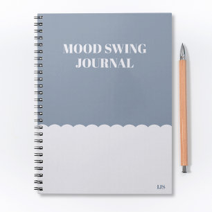 Caderno Espiral Citação Divertida Diário de Mudança de Humor Azul 