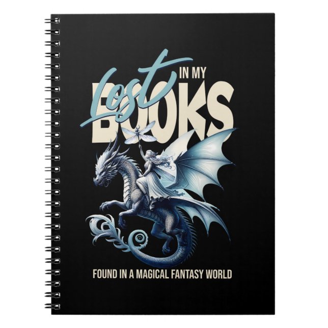 Caderno Espiral Citação do amante do livro Dragon e Fairy & Fantas (Frente)