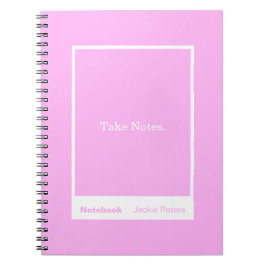 Caderno Espiral Citação em Bloco Rosa Chiclete Clássico