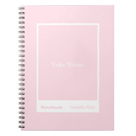 Caderno Espiral Citação em Bloco Rosa Pálido Clássico