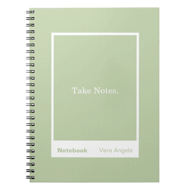 Caderno Espiral Citação em Bloco Verde Sage Clássico (Frente)