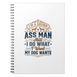 Caderno Espiral Citação engraçada de dono de cachorro design vetor
