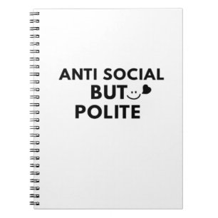 Caderno Espiral Citação engraçada de introvertido educado anti-soc