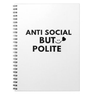 Caderno Espiral Citação engraçada de introvertido educado anti-soc