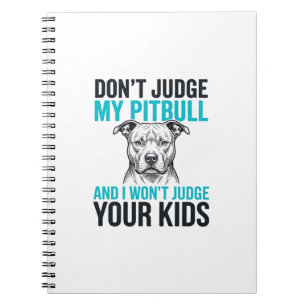 Caderno Espiral Citação engraçada do Pitbull, design de cachorro c