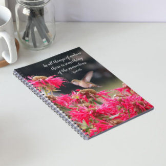 Caderno Espiral Citação Filosófica de Aristóteles sobre Beija-flor