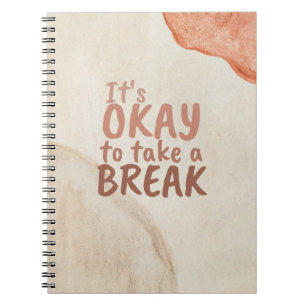 Caderno Espiral Citação Inspiracional É bom fazer uma pausa