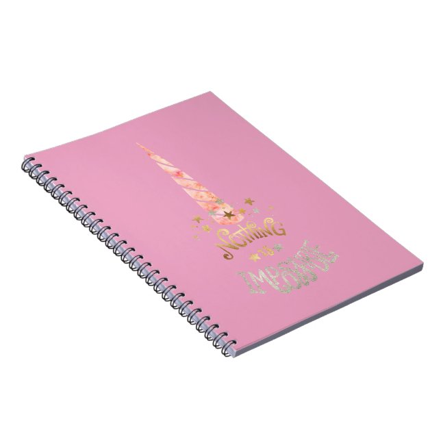Caderno Espiral Citação Inspiracional Unicorn Rosa (Lado Direito)
