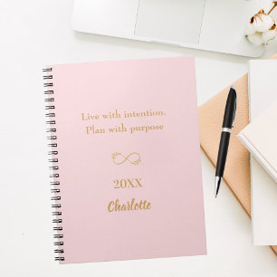 Caderno Espiral Citação inspiradora cor-de-rosa