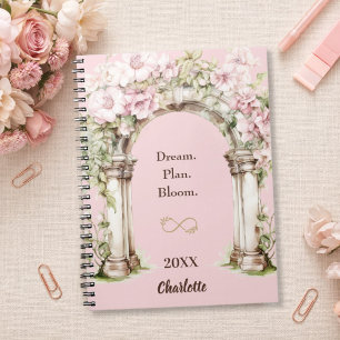 Caderno Espiral Citação inspiradora do Pink florals
