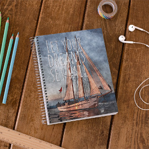 Caderno Espiral Citação Inspiradora do Sonho Soldado Oceano
