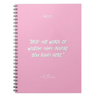 Caderno Espiral Citação Inspiradora Minimalista